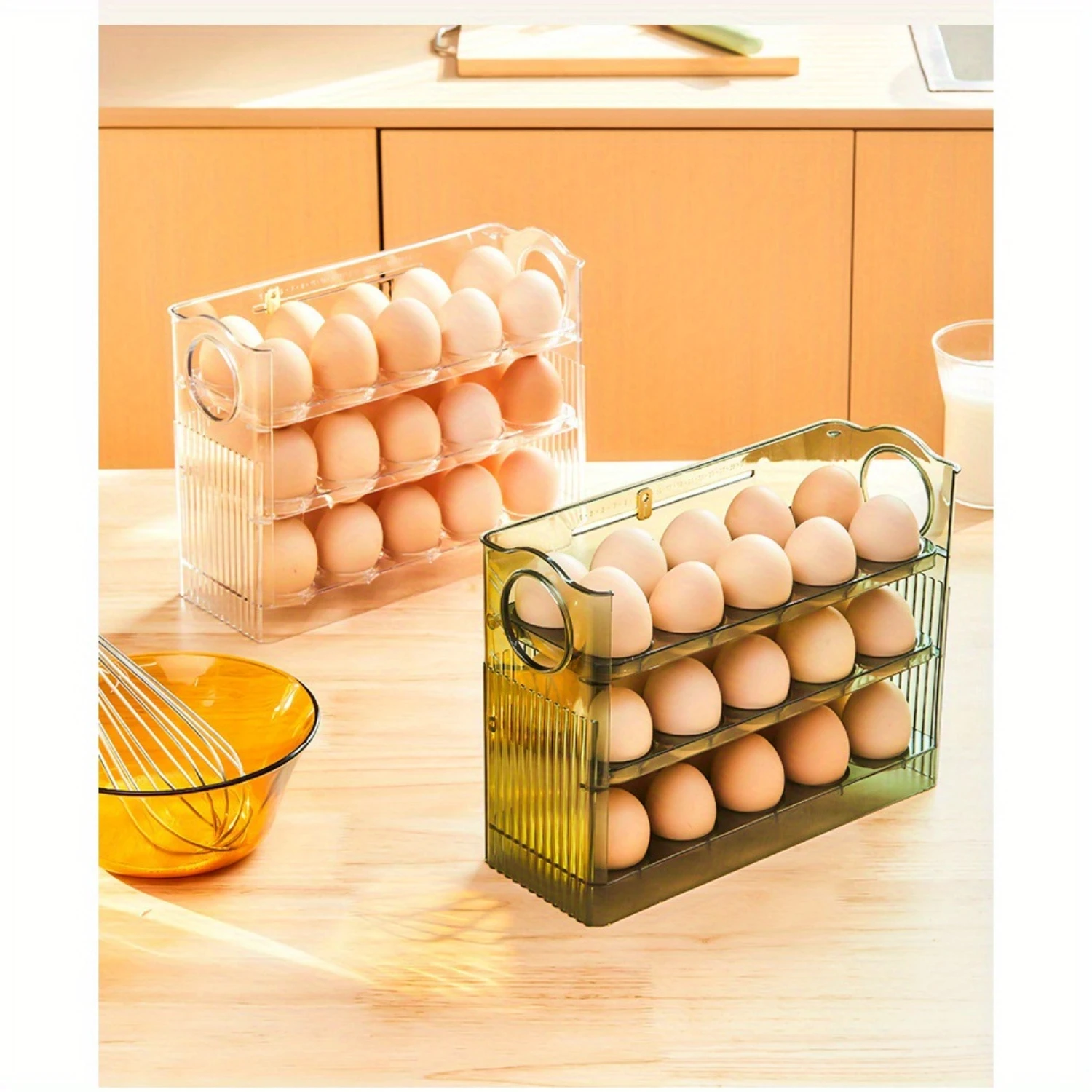 Automatic Flip Egg Box For Refrigerator - Durable Plastic, Space-Saving Organizer, Duck Egg Tray With Side Rack, Essential A
Automatic Flip Egg Box For Refrigerator - Durable Plastic, Space-Saving Organizer, Duck Egg Tray With Side Rack, Essential A