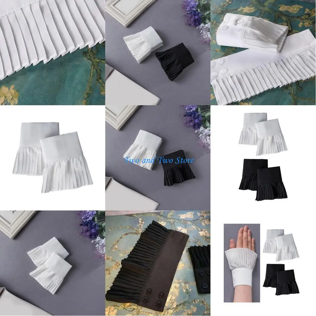 HX6F Girls White/Black Wrist Cuffs Decorative Sleeve Pleated False Cuffs Skirt Decors
HX6F Girls White/Black Wrist Cuffs Decorative Sleeve Pleated False Cuffs Skirt Decors