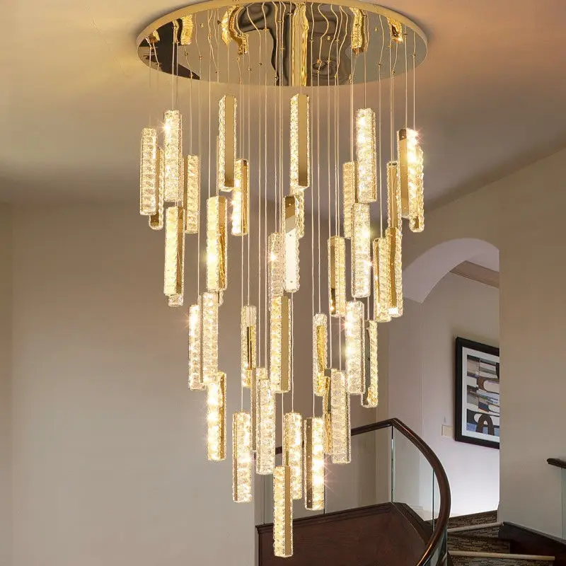 Italian designer's new staircase crystal chandelier, duplex villa hollow spiral staircase hanging line lamp
Italian designer's new staircase crystal chandelier, duplex villa hollow spiral staircase hanging line lamp