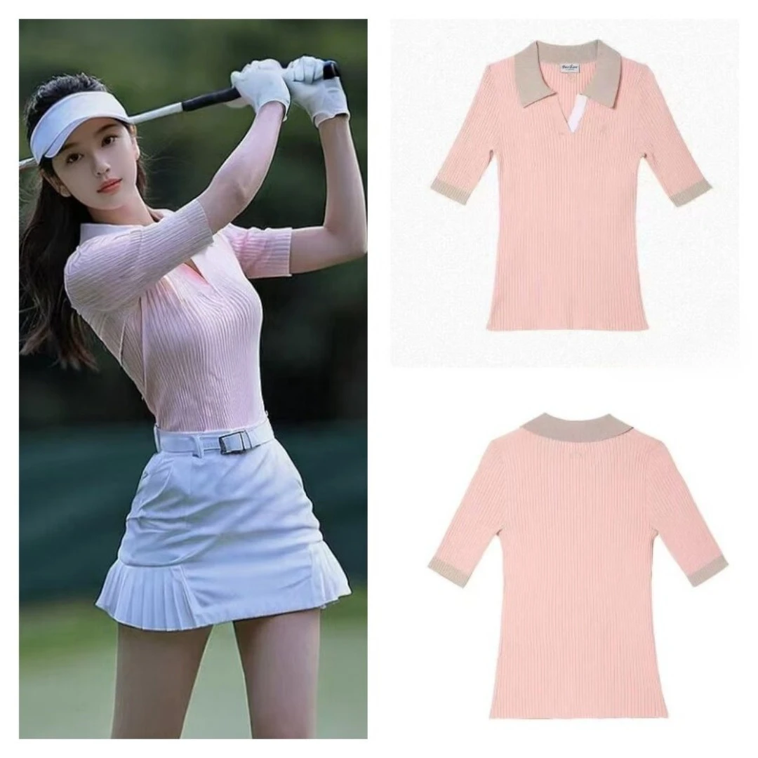 2026 Summer New Korean Style Short Sleeve Knitted Slim Fit Breathable Quick Dry Soft Stretch Casual Fashion Women's Golf T-Shirt
2026 Summer New Korean Style Short Sleeve Knitted Slim Fit Breathable Quick Dry Soft Stretch Casual Fashion Women's Golf T-Shirt