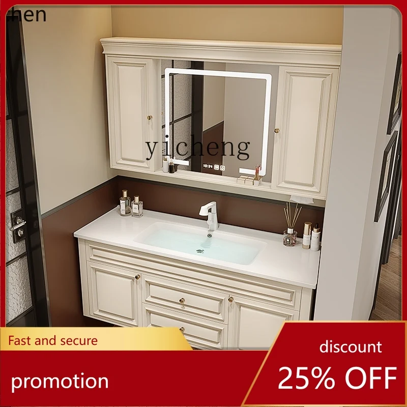 ZML bathroom cabinet combination retro solid wood ceramic integrated basin washbasin cream toilet washbasin
ZML bathroom cabinet combination retro solid wood ceramic integrated basin washbasin cream toilet washbasin