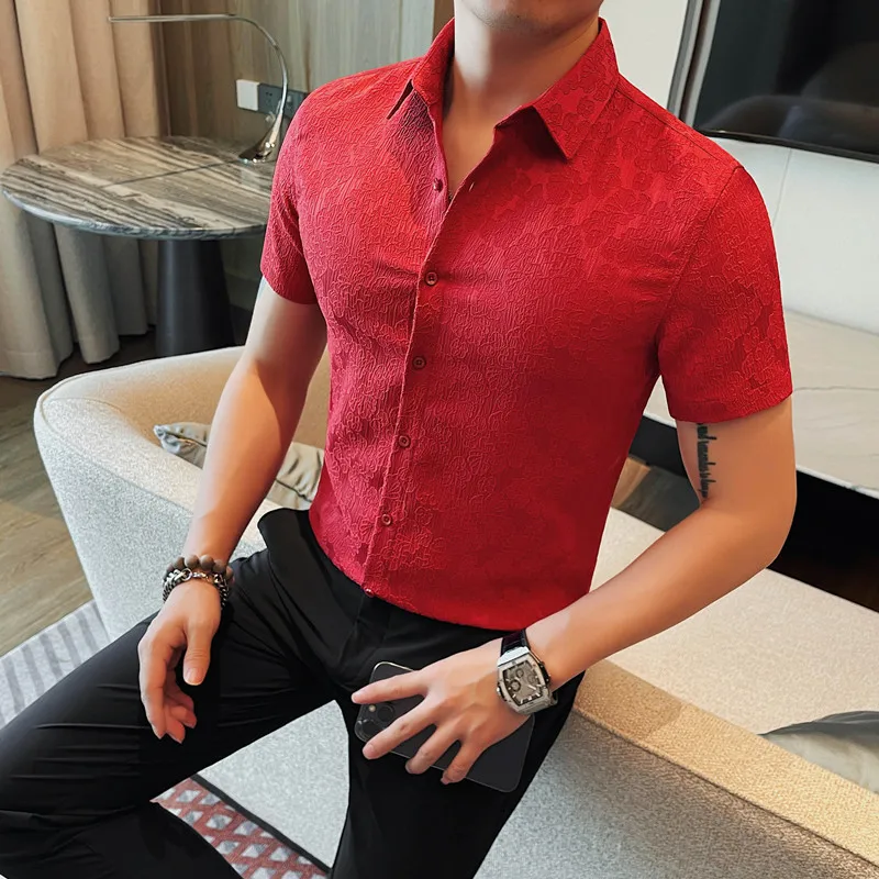 Summer Elegant Print Shirts For Men Korean Luxury Clothing Short Sleeve Men's Social Shirt Dress Slim Fit Club Prom Tuxedo 4XL-M
Summer Elegant Print Shirts For Men Korean Luxury Clothing Short Sleeve Men's Social Shirt Dress Slim Fit Club Prom Tuxedo 4XL-M