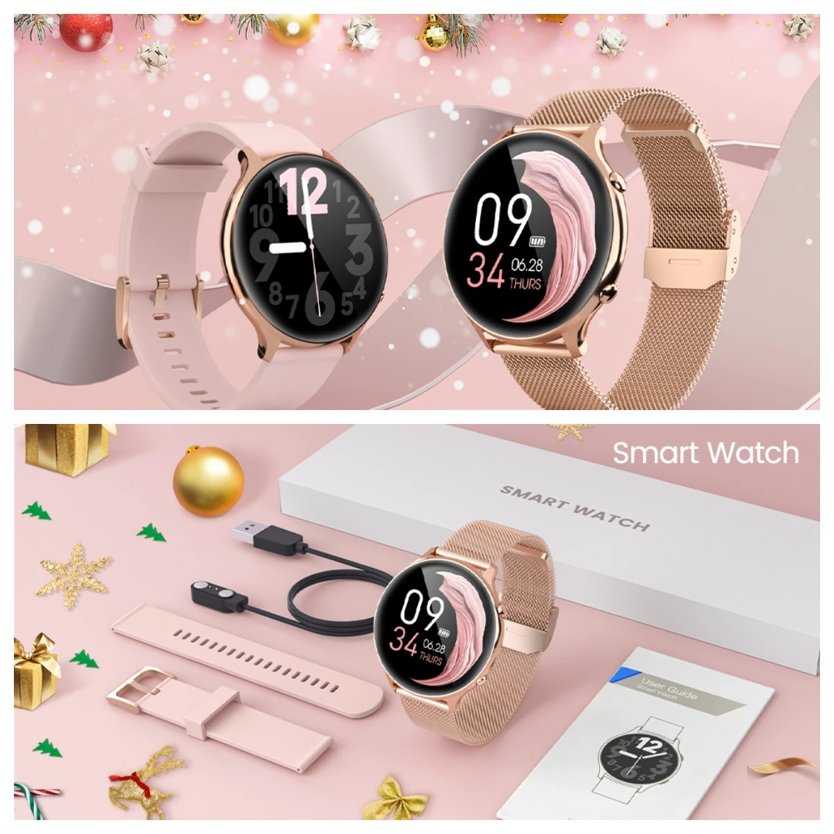 Women's Fitness Smartwatch with 1.39" Display Heart Rate Sleep Monitor Menstrual Cycle Tracker IP67 Waterproof for iOS Android
Women's Fitness Smartwatch with 1.39" Display Heart Rate Sleep Monitor Menstrual Cycle Tracker IP67 Waterproof for iOS Android