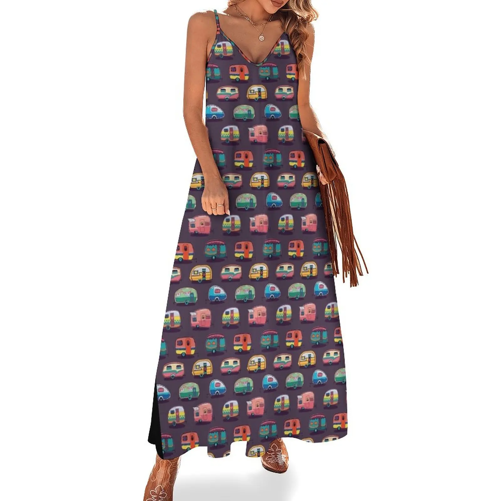 Happy camper Sleeveless Long Dress wedding dresses for woman Dress vintage women long dresses dress women summer
Happy camper Sleeveless Long Dress wedding dresses for woman Dress vintage women long dresses dress women summer