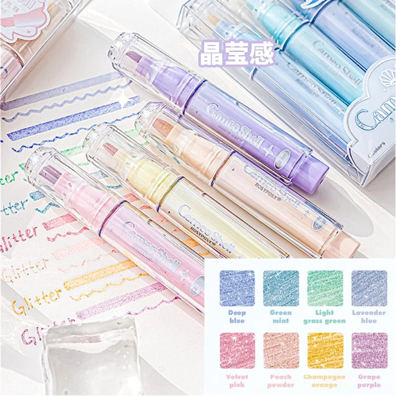 4pcs/Box Sparkling Colorful Beamy Highlighters Glowing Fluorescent Pens Colorful Marker Pen Creative School Supplies for Student
4pcs/Box Sparkling Colorful Beamy Highlighters Glowing Fluorescent Pens Colorful Marker Pen Creative School Supplies for Student