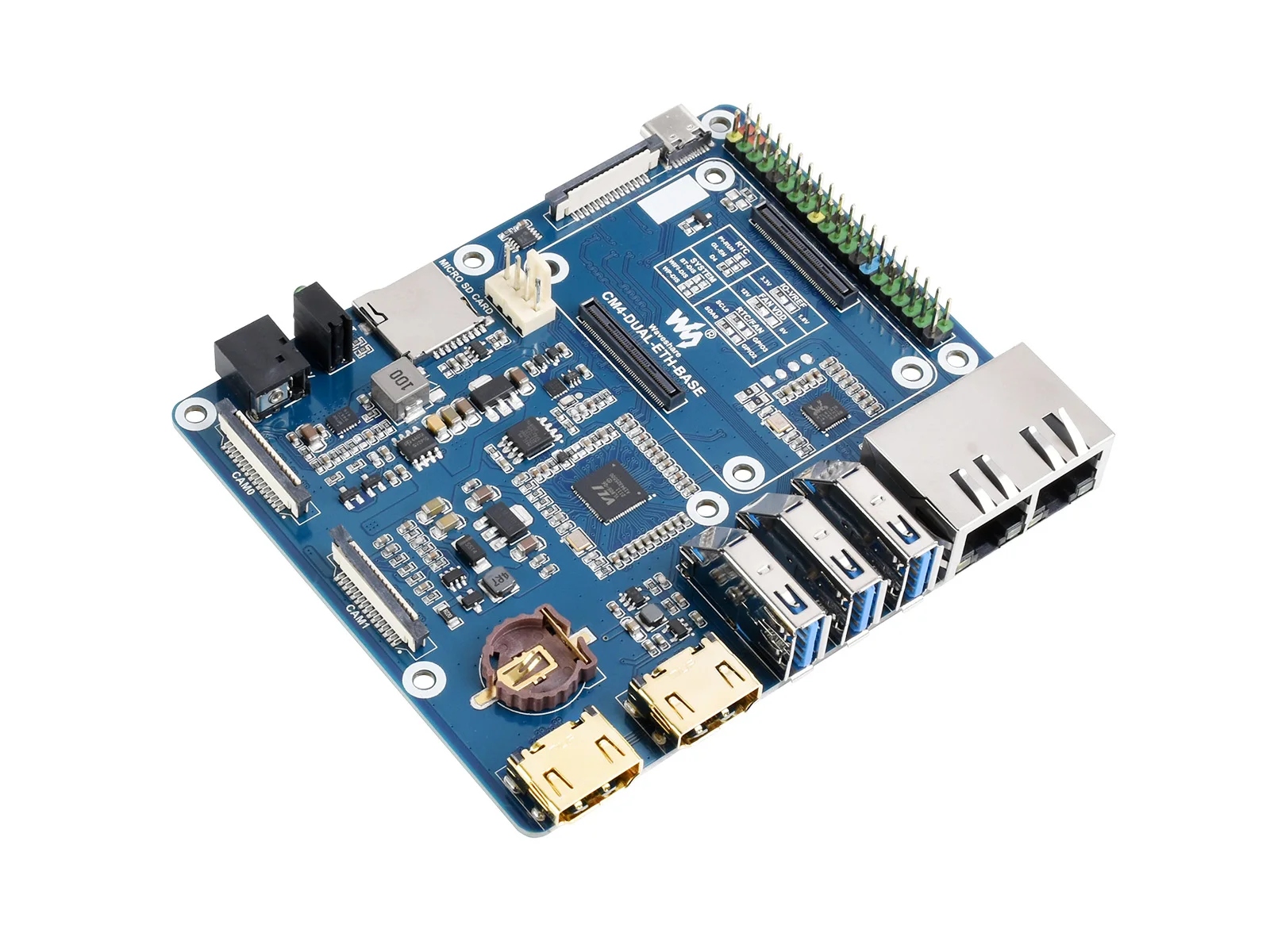CM4-DUAL-ETH-BASE,Raspberry Pi CM4 Dual Gigabit Network Interface Expansion Board,3-way USB,dual MIPI CSI camera interface
CM4-DUAL-ETH-BASE,Raspberry Pi CM4 Dual Gigabit Network Interface Expansion Board,3-way USB,dual MIPI CSI camera interface