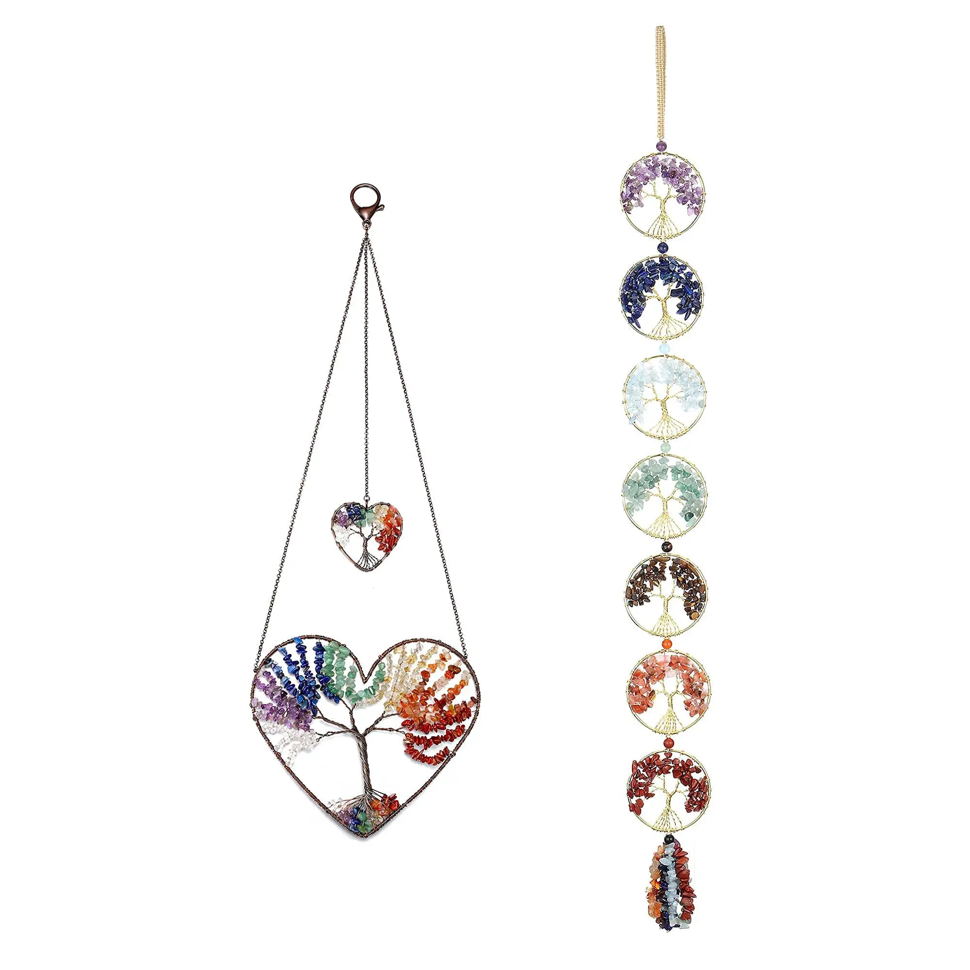 7 Chakra Tree Of Life Hanging Ornament Natural Crystal Heart Decor
7 Chakra Tree Of Life Hanging Ornament Natural Crystal Heart Decor