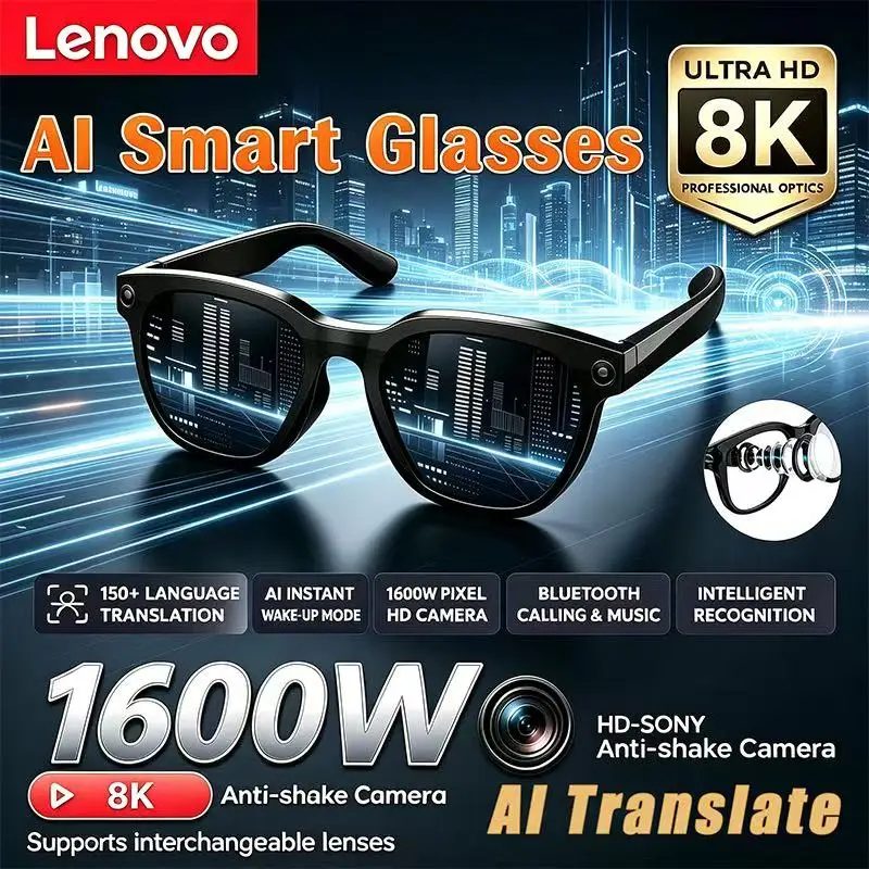Lenovo 2026 New 8K AI Smart Glasses AI Translation HD Hands-Free Calling AI Chat Logging Music Playback Smart Sunglasses
Lenovo 2026 New 8K AI Smart Glasses AI Translation HD Hands-Free Calling AI Chat Logging Music Playback Smart Sunglasses