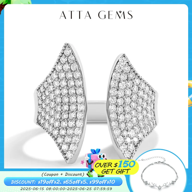 ATTAGEMS Full D VVS1 Moissanite Ring Adjustable for Women Men Top Quality 925 Sterling SIlver Plated 18k White Gold Fine Jewelry
ATTAGEMS Full D VVS1 Moissanite Ring Adjustable for Women Men Top Quality 925 Sterling SIlver Plated 18k White Gold Fine Jewelry