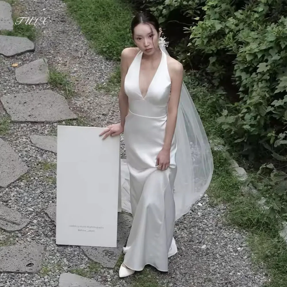 TULX Deep V-Neck Sleeveless Elegant Korean Wedding Dresses Satin Outdoor Customized Bridal Photo Shoot Gown Wedding Snap Dress
TULX Deep V-Neck Sleeveless Elegant Korean Wedding Dresses Satin Outdoor Customized Bridal Photo Shoot Gown Wedding Snap Dress