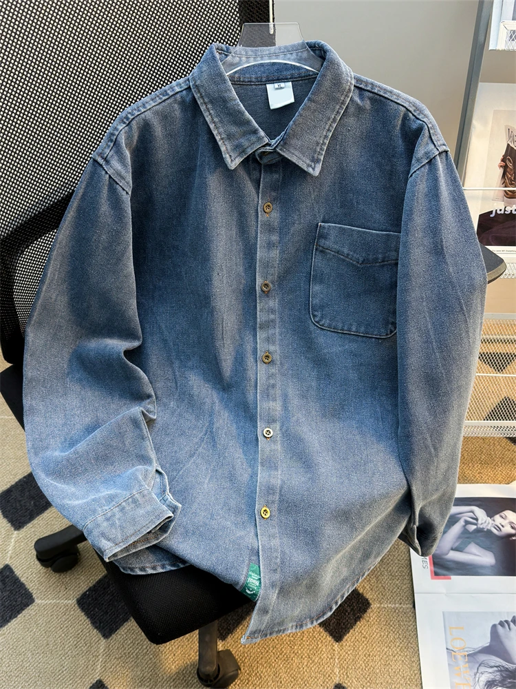 Retro Style Men's Denim Shirt Casual Long Sleeve Workwear Jacket American Blue Cotton Shirt Spring Season Loose Fit
Retro Style Men's Denim Shirt Casual Long Sleeve Workwear Jacket American Blue Cotton Shirt Spring Season Loose Fit