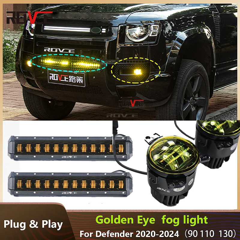 Противотуманные фары ROVCE с золотыми глазами для Land Rover Defender 2020-2023 90 110 130, передний бампер, лампы-вспышки для автомобильных фар
Противотуманные фары ROVCE с золотыми глазами для Land Rover Defender 2020-2023 90 110 130, передний бампер, лампы-вспышки для автомобильных фар