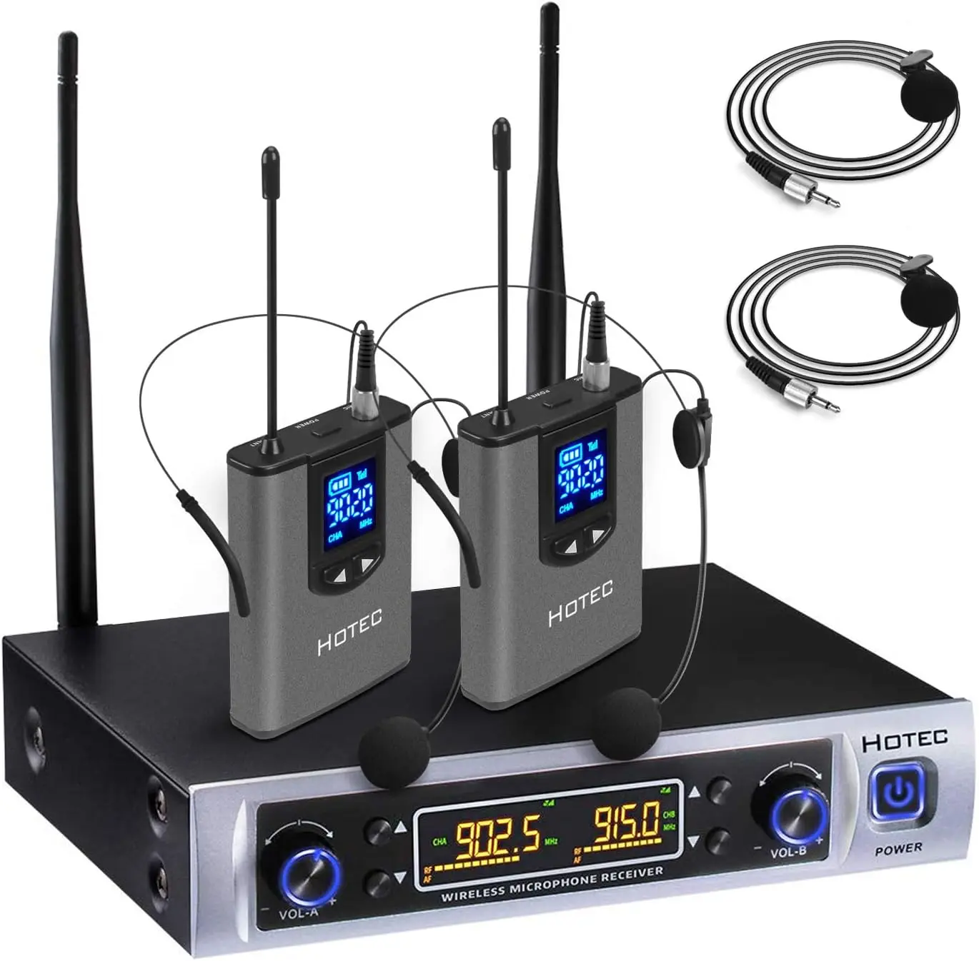 UHF Dual Wireless Mic System with Lapel & Headset for PA, Church, Classroom, Interview
UHF Dual Wireless Mic System with Lapel & Headset for PA, Church, Classroom, Interview