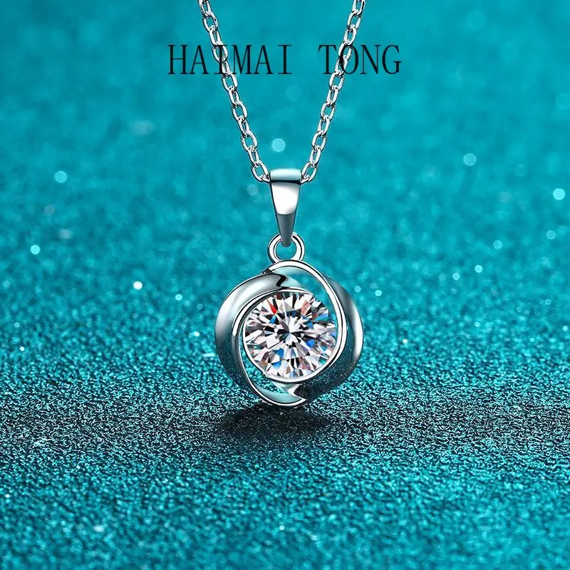 HAIMAITONG Necklace for women ins Korea fashion whirlwind round bag Moissamite pendant PT950 platinum gift
HAIMAITONG Necklace for women ins Korea fashion whirlwind round bag Moissamite pendant PT950 platinum gift