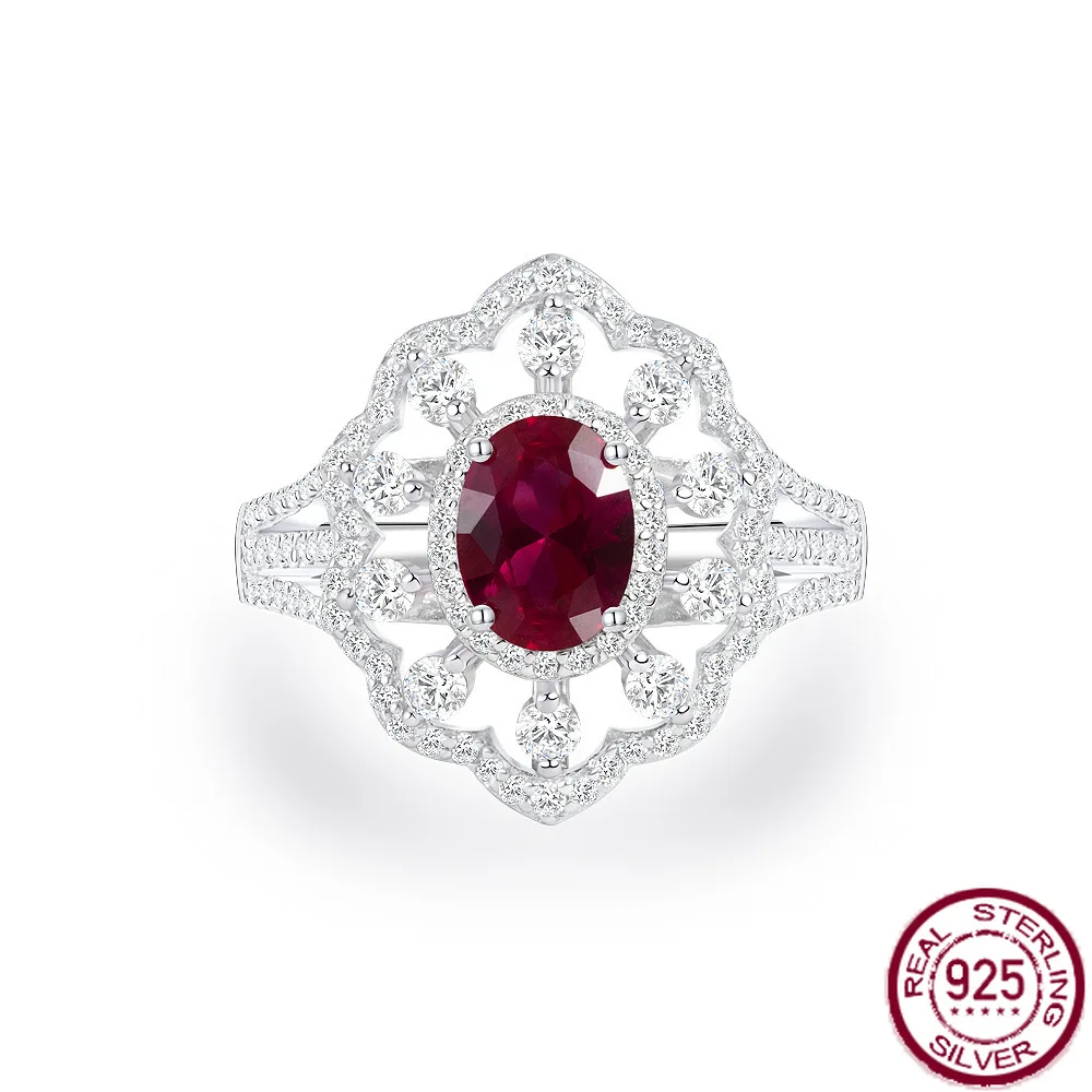 New S925 silver egg shaped 6 * 8 retro hollowed out 1-carat women's ring, cultivated gemstone ring, engagement jewelry
New S925 silver egg shaped 6 * 8 retro hollowed out 1-carat women's ring, cultivated gemstone ring, engagement jewelry