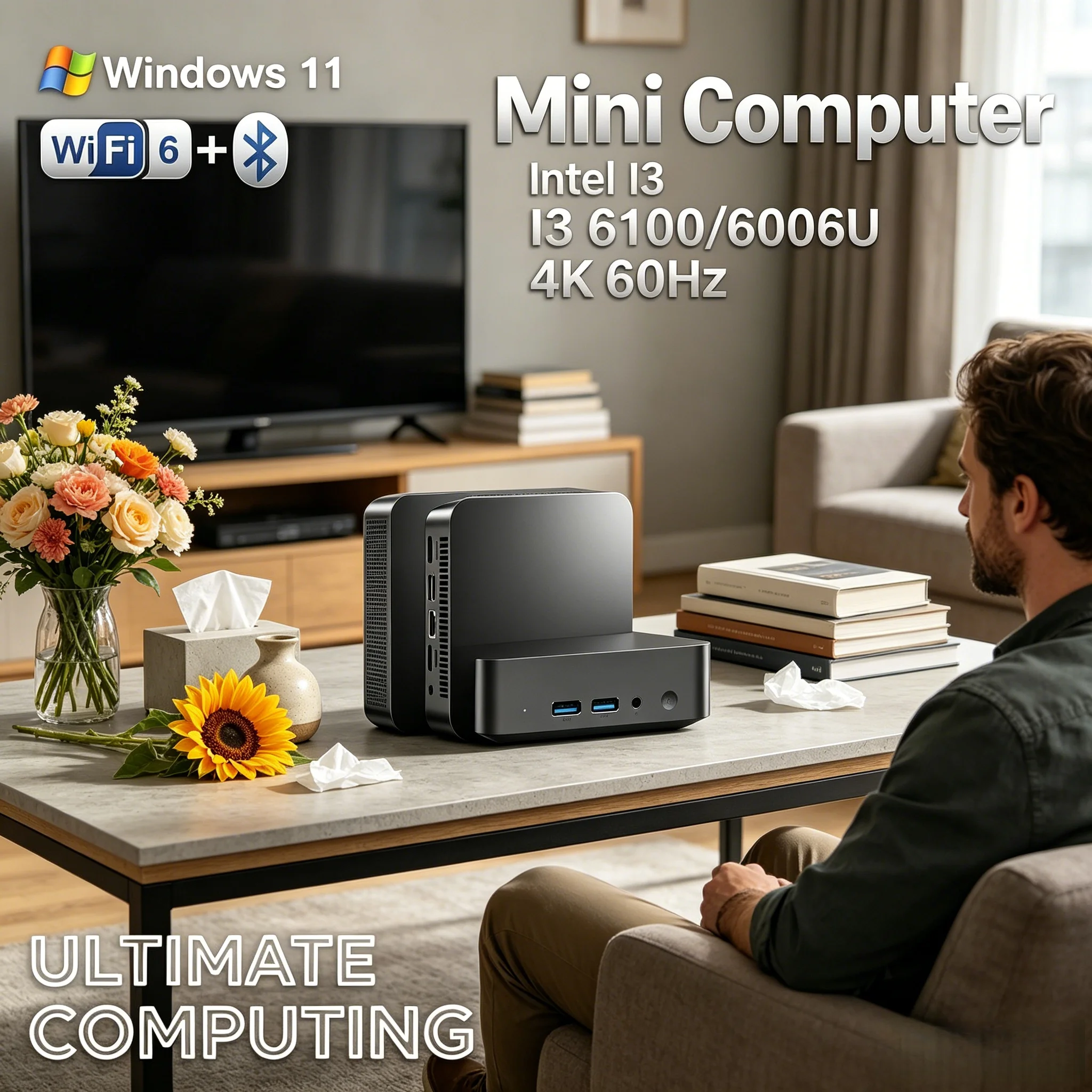 Laptop High Performance Mini Host 32GB RAM I3 Processor Win11 Pro 4K 60Hz Video Playback Home Learning PC