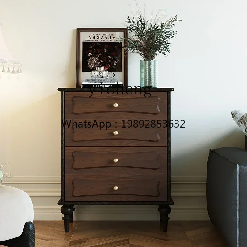 DF retro solid wood bucket drawer cabinet living room TV cabinet entrance cabinet American black dining side locker
DF retro solid wood bucket drawer cabinet living room TV cabinet entrance cabinet American black dining side locker