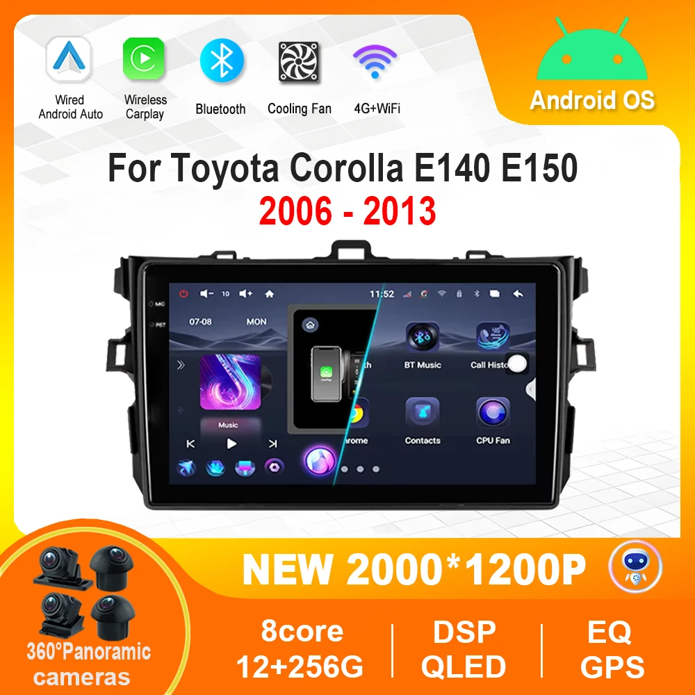 Android Auto Car Multimedia Video Player Stereo for Toyota Corolla E140 E150 2006 2007 - 2013 360 Camera GPS Navigation 4G WiFi
Android Auto Car Multimedia Video Player Stereo for Toyota Corolla E140 E150 2006 2007 - 2013 360 Camera GPS Navigation 4G WiFi