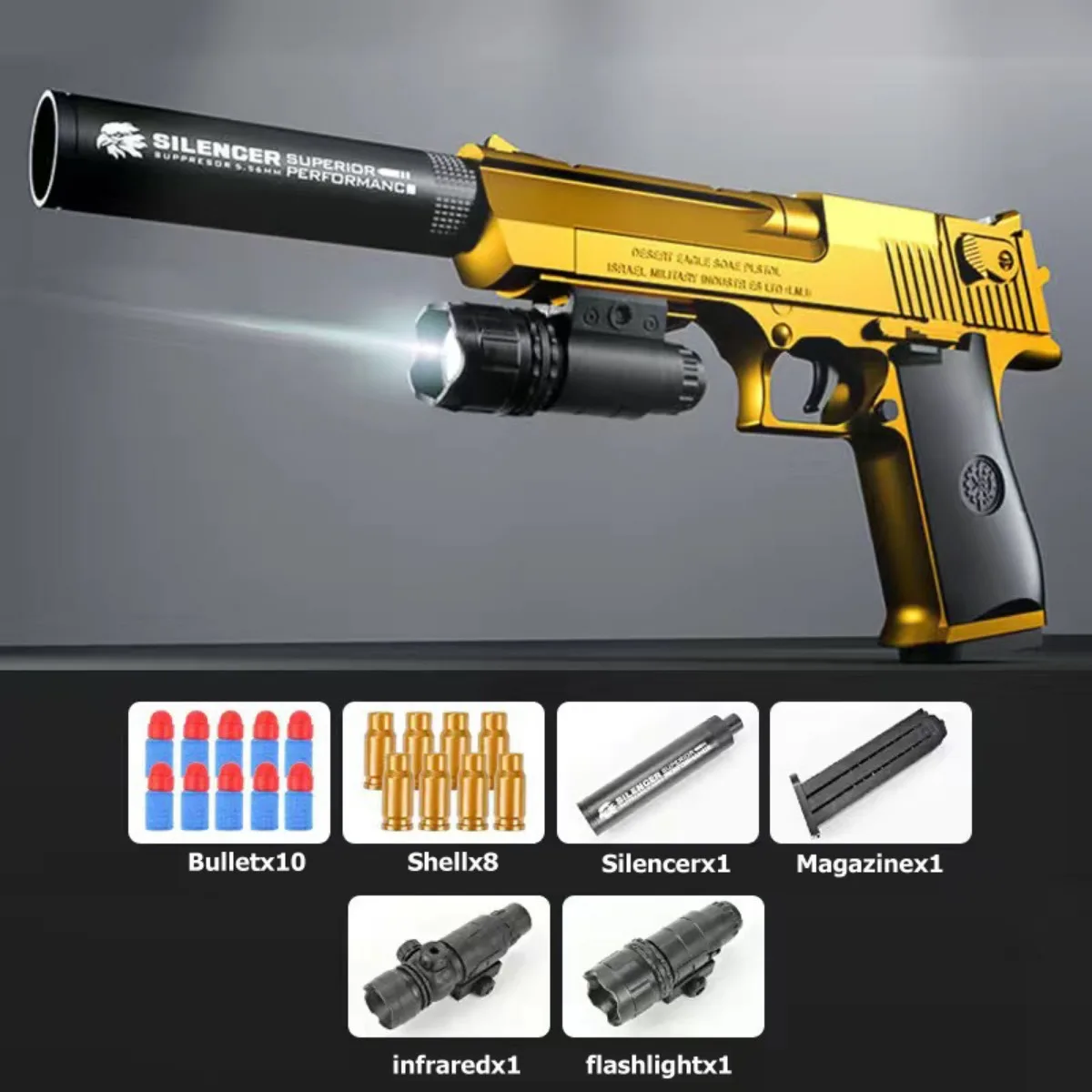 Fun Shell Ejection Airsoft Pistol With Soft Foam BB Pellet Prop Gun for Action Shooting Game Outdoor Birthday Party Gift
Fun Shell Ejection Airsoft Pistol With Soft Foam BB Pellet Prop Gun for Action Shooting Game Outdoor Birthday Party Gift