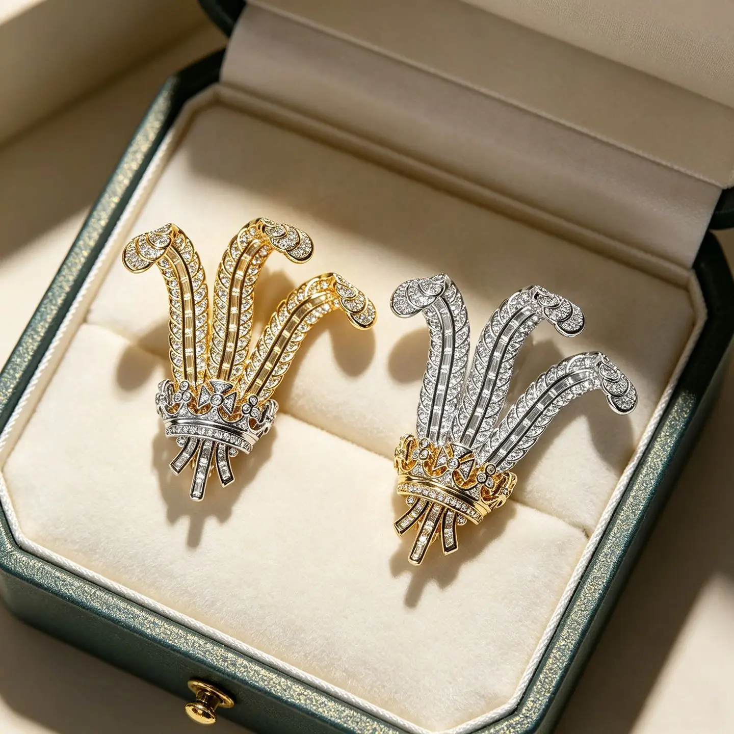 Duchess Vintage Antique Feather Iris Crown Brooch Couple Unisex Lapel Pin
Duchess Vintage Antique Feather Iris Crown Brooch Couple Unisex Lapel Pin