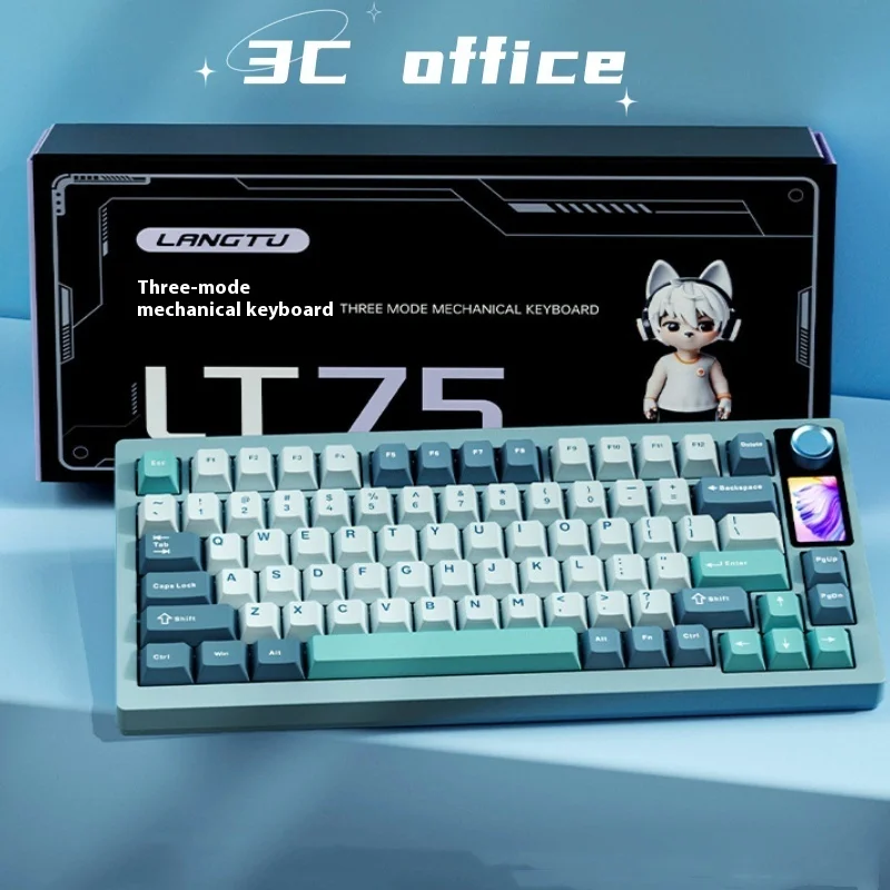 Langtu Lt75 80-Key 3-Mode Mechanical Keyboard Customized Pbt Key Cap Hot-Swapable Rgb Light Ergonomic Competitive Game Keyboard
Langtu Lt75 80-Key 3-Mode Mechanical Keyboard Customized Pbt Key Cap Hot-Swapable Rgb Light Ergonomic Competitive Game Keyboard