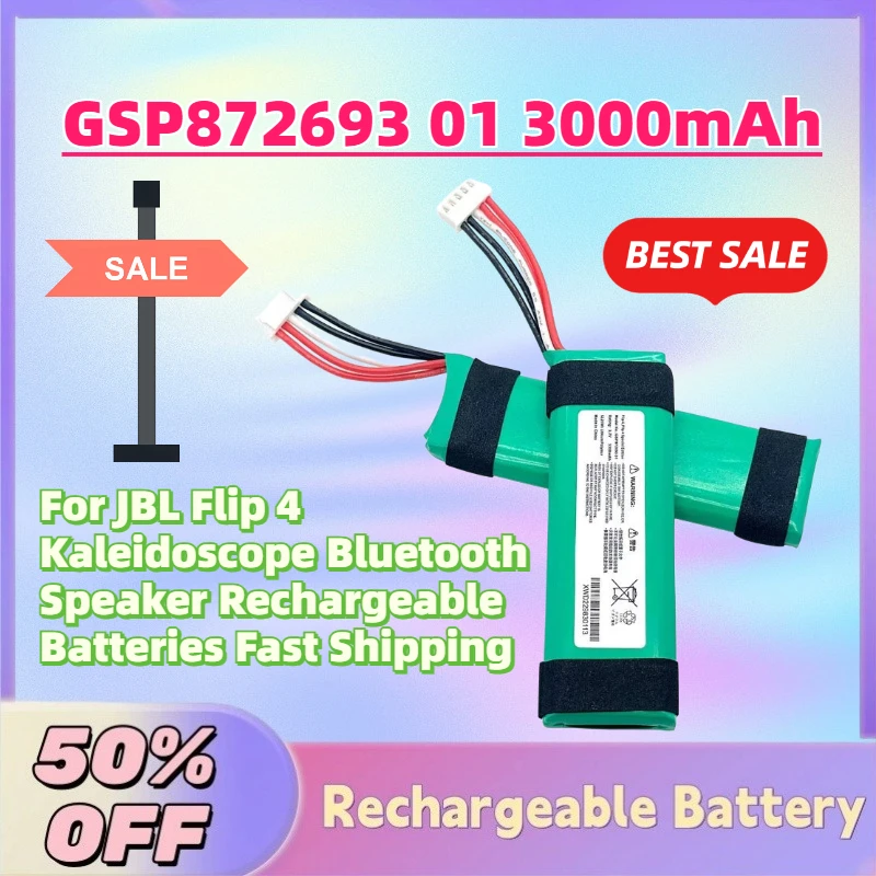Upgrade GSP872693 01 3000mAh 3.7V Battery for JBL Flip 4 Kaleidoscope Bluetooth Speaker Rechargeable Batteries Fast Shipping
Upgrade GSP872693 01 3000mAh 3.7V Battery for JBL Flip 4 Kaleidoscope Bluetooth Speaker Rechargeable Batteries Fast Shipping