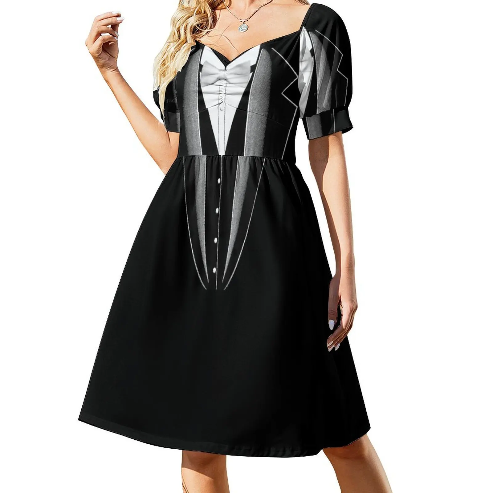 TUXEDO Short Sleeved Dress Beachwear women evening dress women's luxury party dress
TUXEDO Short Sleeved Dress Beachwear women evening dress women's luxury party dress