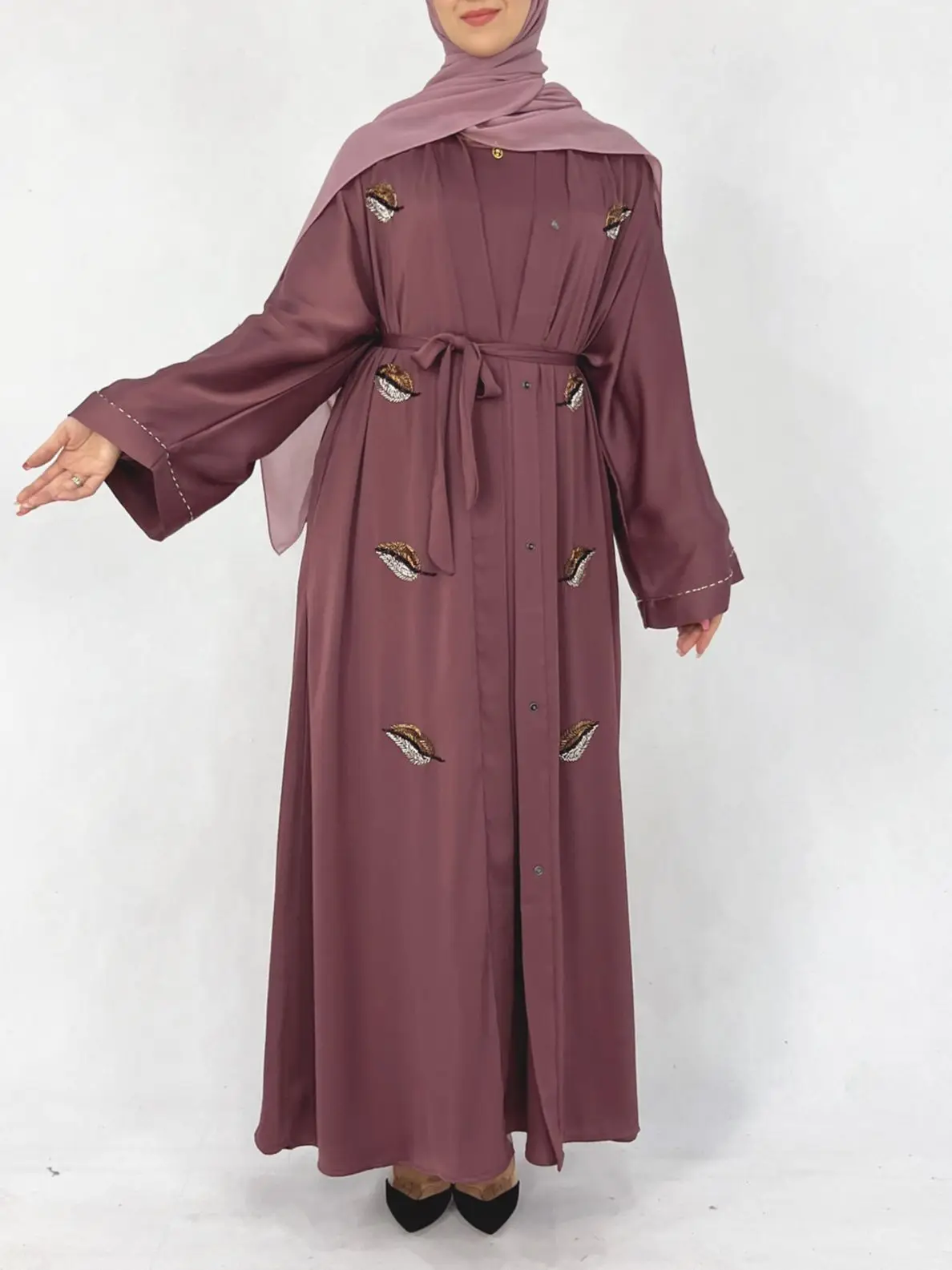 Leaf Beading Abaya for Women Dubai Islam Clothing Muslim Kimono Turk Modest Outfit Ramadan Eid Kaftan(No Inner Dress,No Scarf )
Leaf Beading Abaya for Women Dubai Islam Clothing Muslim Kimono Turk Modest Outfit Ramadan Eid Kaftan(No Inner Dress,No Scarf )