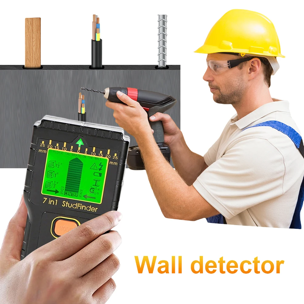 7 In 1 Electric Detector LCD Screen Wire Stud Finder Multi-Purpose Electric Wall Finder for Metal AC Live Wire Detection
7 In 1 Electric Detector LCD Screen Wire Stud Finder Multi-Purpose Electric Wall Finder for Metal AC Live Wire Detection