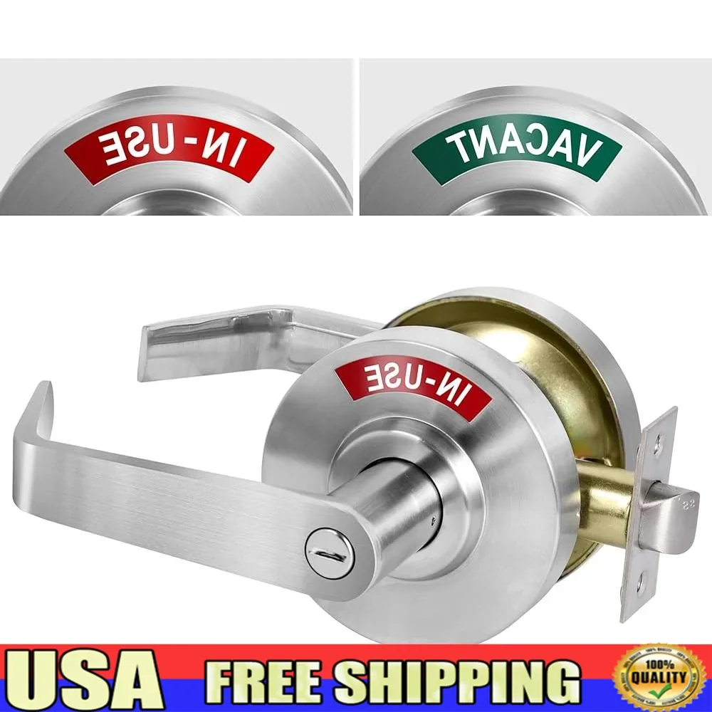 Privacy Door Lock Indicator Vacant In-Use Lever Handle Commercial ANSI Grade 2 Stainless Steel Bathroom Deadbolt Restroom Lock
Privacy Door Lock Indicator Vacant In-Use Lever Handle Commercial ANSI Grade 2 Stainless Steel Bathroom Deadbolt Restroom Lock