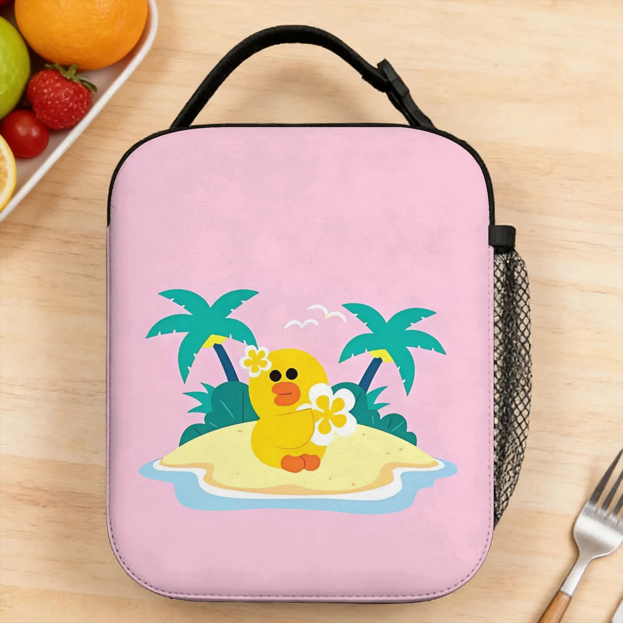 Cute Yellow Duck On Tropical Island With Palm Trees Lunch Bag For Girl Boy Designer Lunch Box Fashion Portable Cooler Bag
Cute Yellow Duck On Tropical Island With Palm Trees Lunch Bag For Girl Boy Designer Lunch Box Fashion Portable Cooler Bag