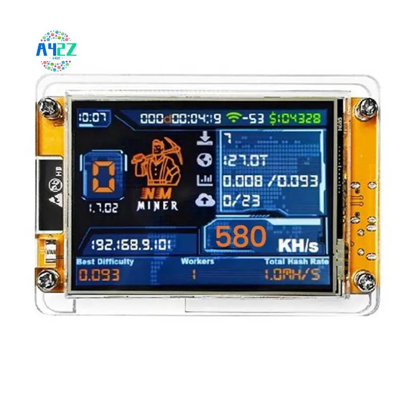 A42Z-580KH/S Nmminer Nerdminer Upgraded Harshrate 2.4 Inch Smart Display Bitcoin Crypto Solo Lottery Miner Nerdminer
A42Z-580KH/S Nmminer Nerdminer Upgraded Harshrate 2.4 Inch Smart Display Bitcoin Crypto Solo Lottery Miner Nerdminer