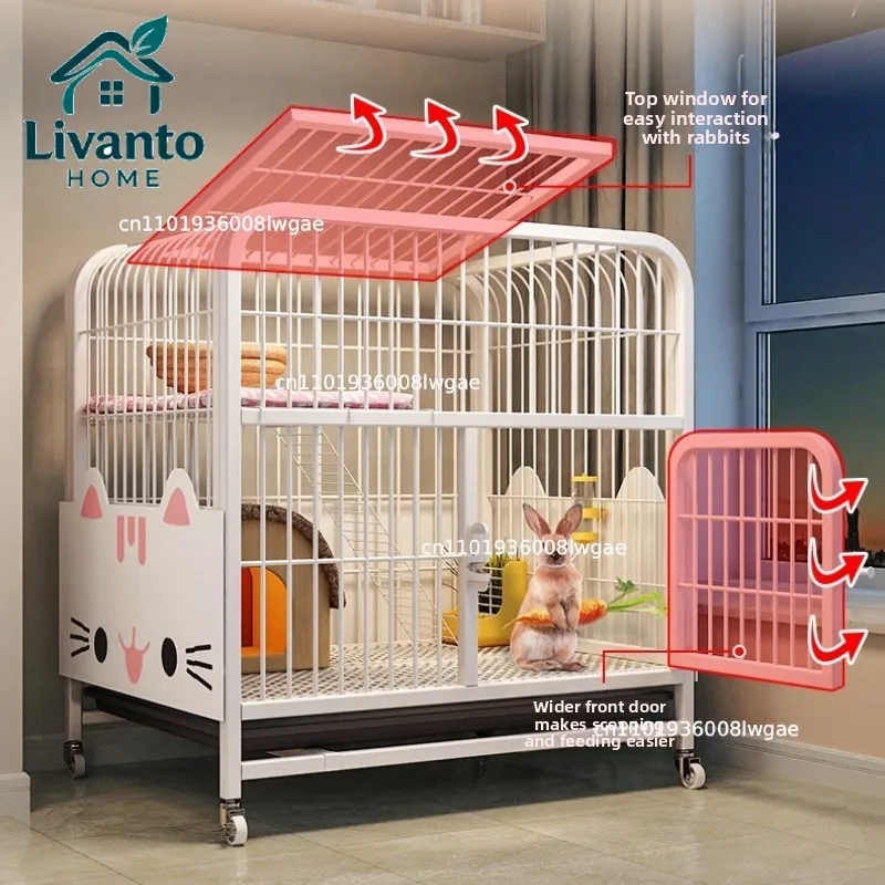 Large Indoor Rabbit Cage with Cleaning Tray Double Layer Bunny Hutch with Ramp Pet Rabbit House Home Use Small Animal Habitat
Large Indoor Rabbit Cage with Cleaning Tray Double Layer Bunny Hutch with Ramp Pet Rabbit House Home Use Small Animal Habitat