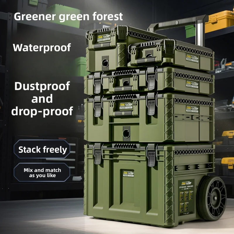 Toolbox hardware storage box set, stackable industrial-grade new model, station-type large pull-out box
Toolbox hardware storage box set, stackable industrial-grade new model, station-type large pull-out box