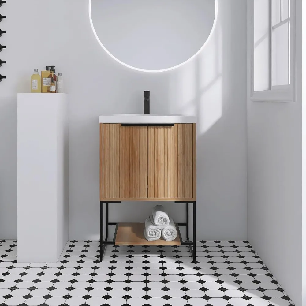 24 Inch Bathroom Vanity with Sink,24" Freestanding Bathroom Vanity,Modern Single Sink Vanity Combo,Brown Floor Standing Cabinet
24 Inch Bathroom Vanity with Sink,24" Freestanding Bathroom Vanity,Modern Single Sink Vanity Combo,Brown Floor Standing Cabinet