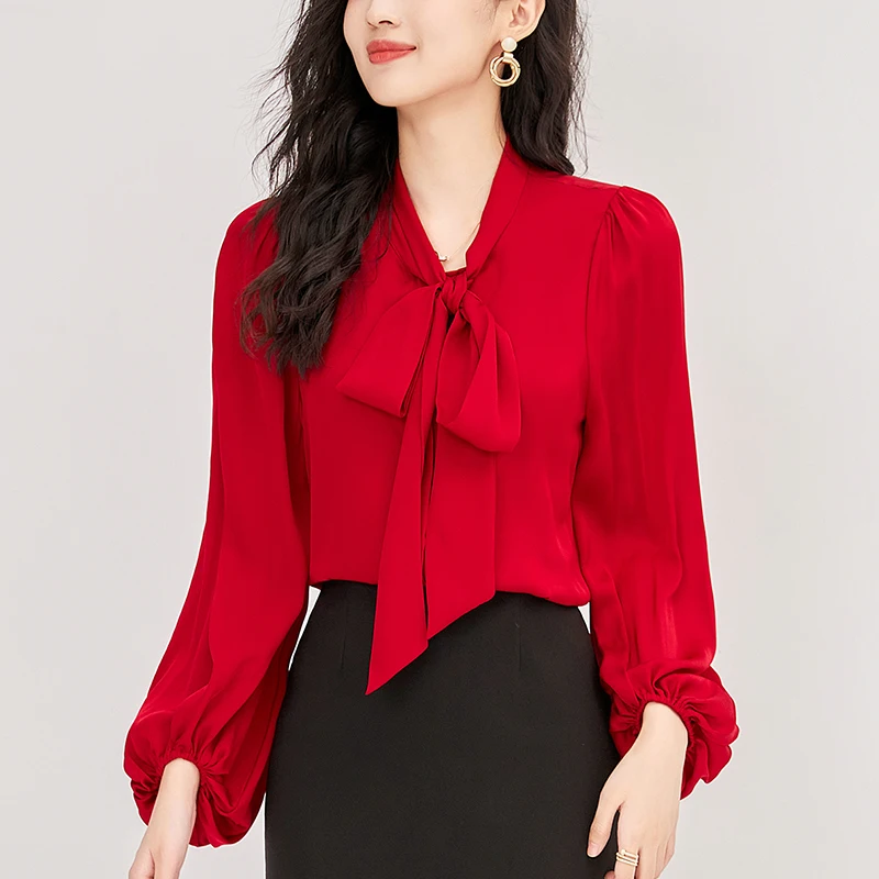 Real Silk Satin Shirt Women's Loose Button Up Blouse Long Sleeve Elegant Shirts For Women Solid Office Lady Work Wear Blouses
Real Silk Satin Shirt Women's Loose Button Up Blouse Long Sleeve Elegant Shirts For Women Solid Office Lady Work Wear Blouses