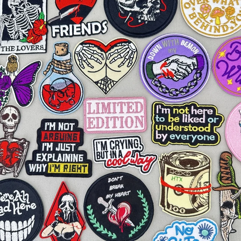 Cartoon Letter Embroidered Patches For Clothing Punk Embroidery Patch For Clothes Iron On Patches On Clothes Jackets DIY Sticker
Cartoon Letter Embroidered Patches For Clothing Punk Embroidery Patch For Clothes Iron On Patches On Clothes Jackets DIY Sticker