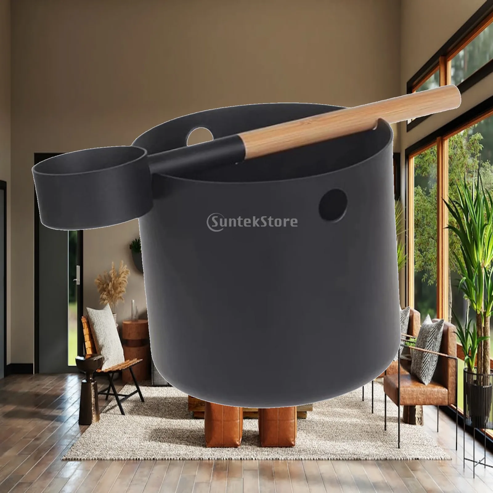 Wooden Sauna Bucket with Ladle Sturdy Aluminum Barrel Sauna Water Set Accessories for Outdoor Garden Sauna
Wooden Sauna Bucket with Ladle Sturdy Aluminum Barrel Sauna Water Set Accessories for Outdoor Garden Sauna