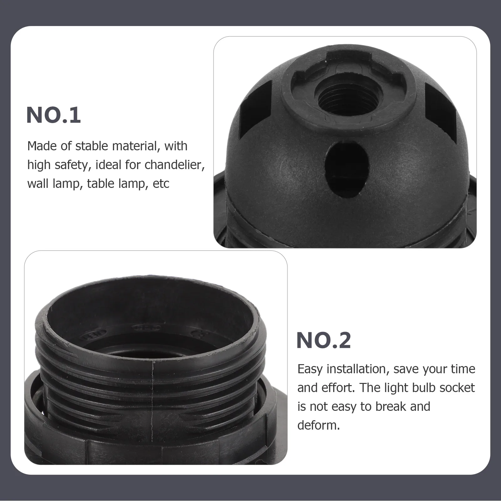 6pcs E27 Lamp Holders Black Screw Base Sockets for Table Floor Lamps Chandeliers LED Light Bulb Accessories Safe Material Easy
6pcs E27 Lamp Holders Black Screw Base Sockets for Table Floor Lamps Chandeliers LED Light Bulb Accessories Safe Material Easy