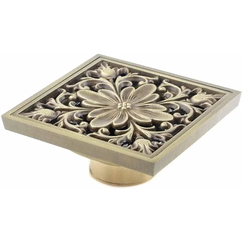 Antique Floor Drain Square Brass Shower Drain 4 Inch Bathroom Floor Drain With Removable Cover Waste Water Filter
Antique Floor Drain Square Brass Shower Drain 4 Inch Bathroom Floor Drain With Removable Cover Waste Water Filter