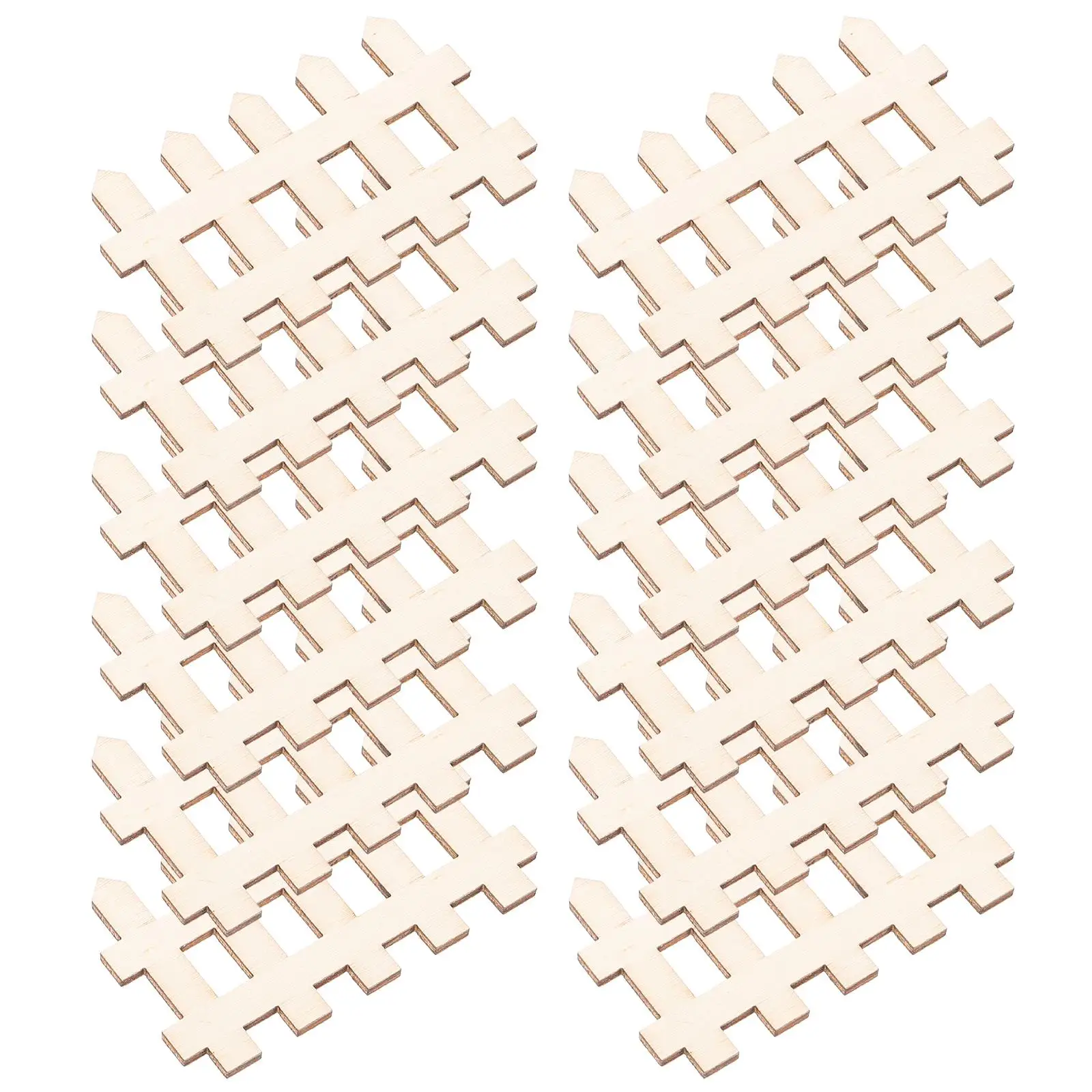 60 pcs Wooden Hollow Chips Blank Painting DIY Home Decoration Mini Garden Prop Picket Fence nament Miniature Scene Layout Decor
60 pcs Wooden Hollow Chips Blank Painting DIY Home Decoration Mini Garden Prop Picket Fence nament Miniature Scene Layout Decor