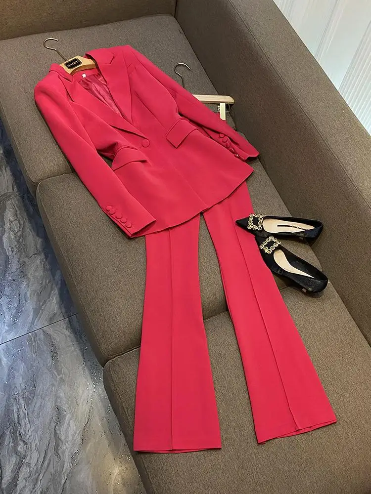 2025 Celebri Sle, тканевый костюм миди на одной пуговице, расклешенные брюки, комплект из двух предметов, повседневные брюки для женщин
2025 Celebri Sle, тканевый костюм миди на одной пуговице, расклешенные брюки, комплект из двух предметов, повседневные брюки для женщин