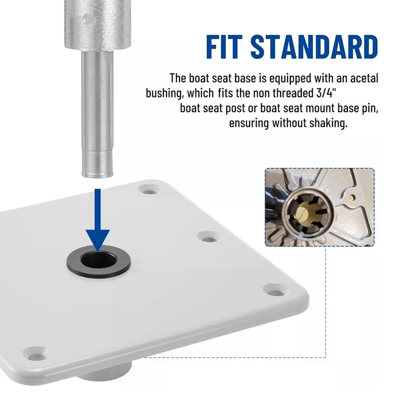 Heavy Duty Boat Seat Base, 7 X 7Inch Seat Pedestal W/ 3/4Inch Pin Post Socket White
Heavy Duty Boat Seat Base, 7 X 7Inch Seat Pedestal W/ 3/4Inch Pin Post Socket White