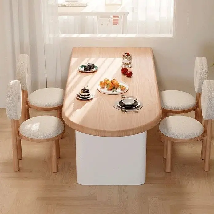 Cream wind solid wood dining table household small apartment log table chair French simple wall semi-oval dining table
Cream wind solid wood dining table household small apartment log table chair French simple wall semi-oval dining table