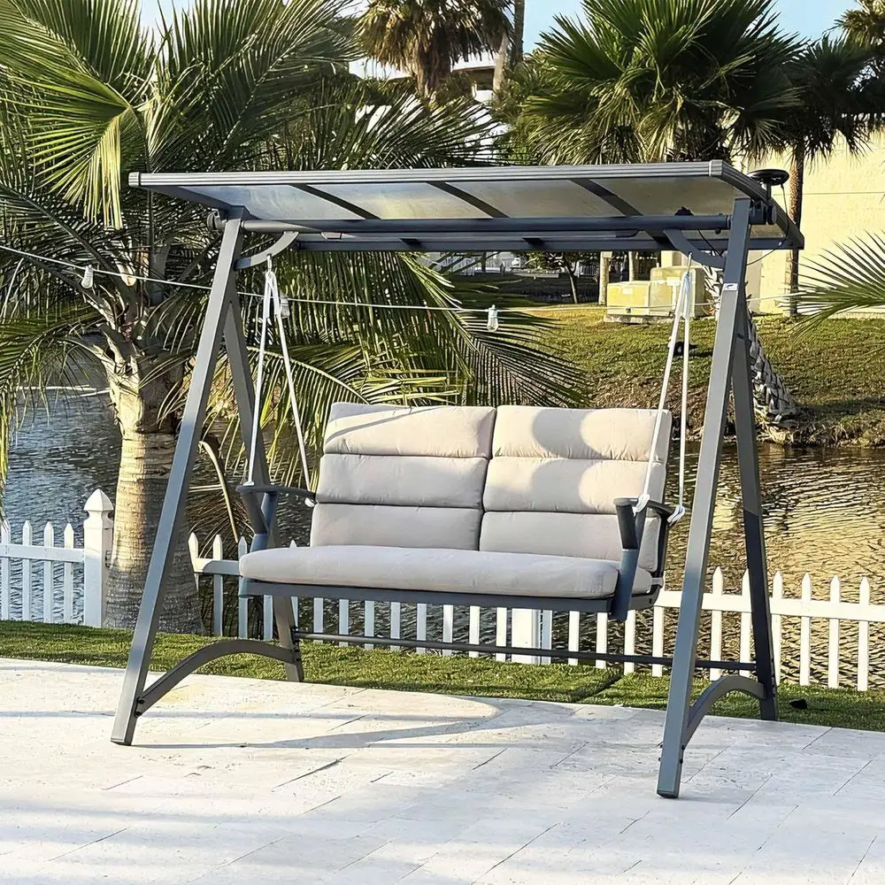 Porch Swing 2 Person Patio Swing Chair with PVC Outdoor Deluxe ern Yard Hammock Swinging Chairs w/r LED Light and Cushions or Ba
Porch Swing 2 Person Patio Swing Chair with PVC Outdoor Deluxe ern Yard Hammock Swinging Chairs w/r LED Light and Cushions or Ba