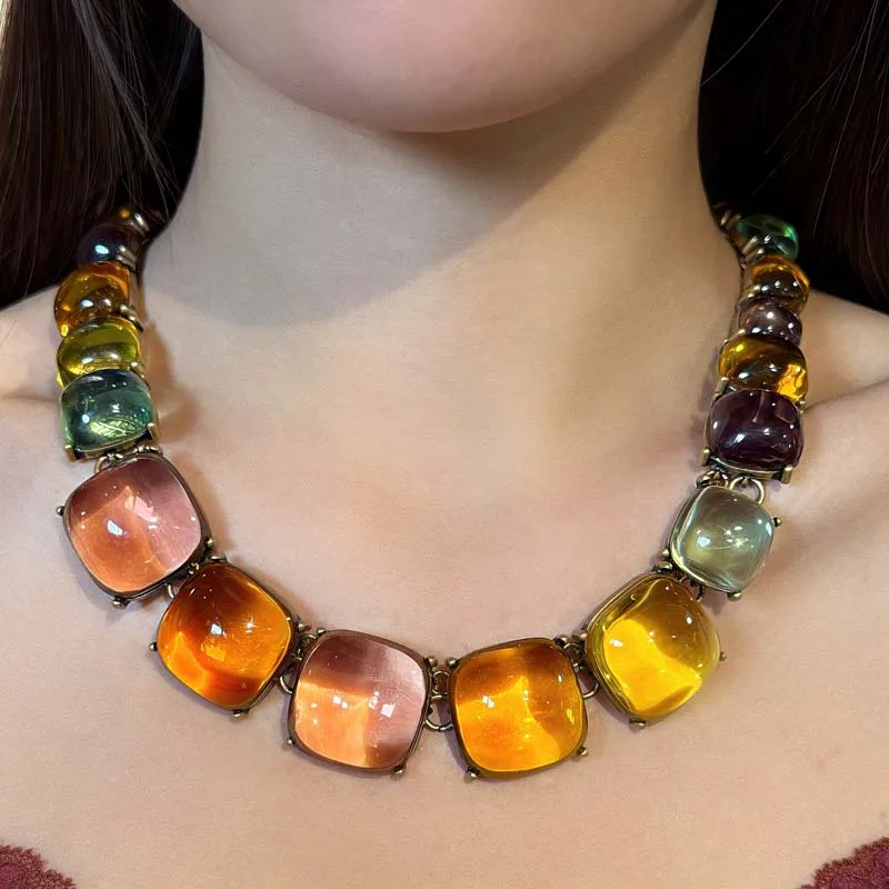 Vintage Glaze Colored Transparent Sugar Beans Choker Necklace Jewelry On The Neck Luxury Dubai Designer Accessories Picnic 2025
Vintage Glaze Colored Transparent Sugar Beans Choker Necklace Jewelry On The Neck Luxury Dubai Designer Accessories Picnic 2025