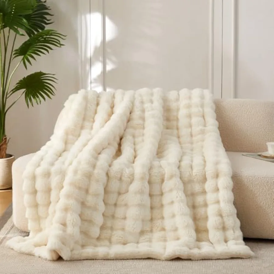 Faux Fur Throw Blanket for Couch Cozy Soft and Fuzzy Plush Rabbit Fur Bubble Blanket for Sofa Bedroom Living Room 60x80 Inches
Faux Fur Throw Blanket for Couch Cozy Soft and Fuzzy Plush Rabbit Fur Bubble Blanket for Sofa Bedroom Living Room 60x80 Inches