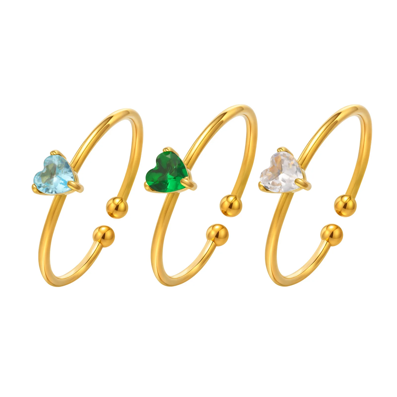 Vnox Wedding Heart Rings For Women Girlfriend, Stainless Steel CZ Stones Inlaid Adjustable Ring, Couple Jewelry Accessories 
Vnox Wedding Heart Rings For Women Girlfriend, Stainless Steel CZ Stones Inlaid Adjustable Ring, Couple Jewelry Accessories
