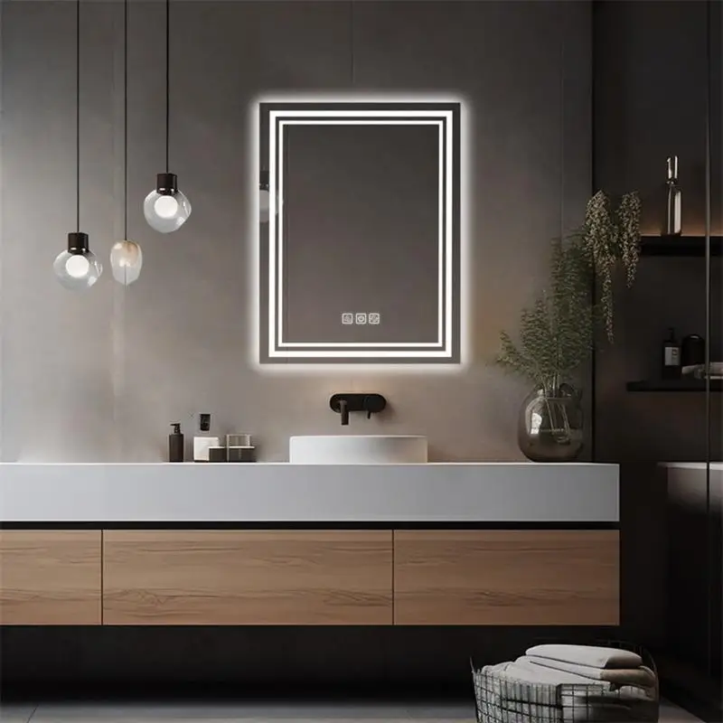 36" x 28" LED Bath Mirror, Front & Backlight, 5 Min Defog, 5MM Full HD Wall-Mounted Vanity Mirror, 3-Color Stepless Dimming,
36" x 28" LED Bath Mirror, Front & Backlight, 5 Min Defog, 5MM Full HD Wall-Mounted Vanity Mirror, 3-Color Stepless Dimming,