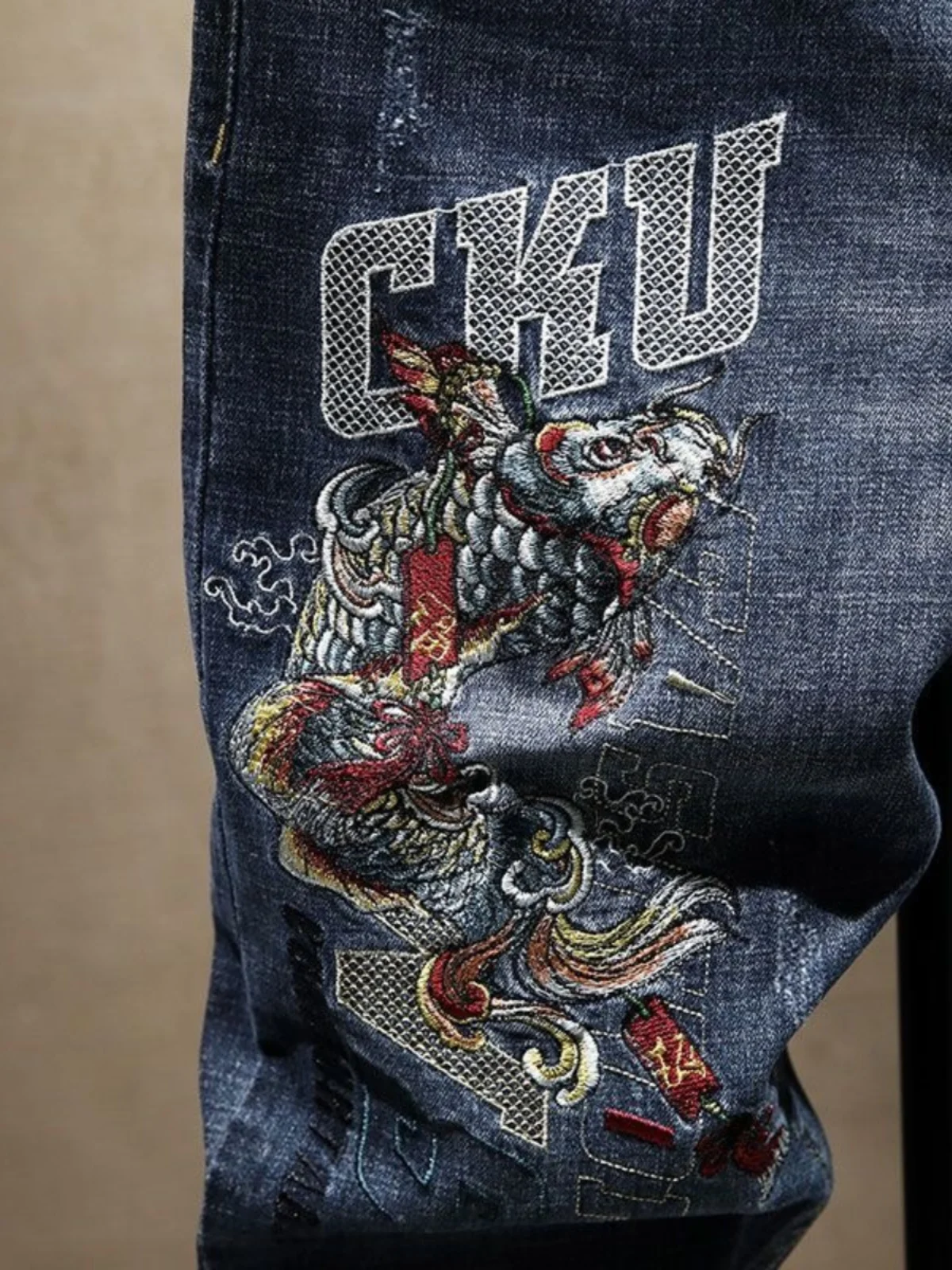 Ele Heavy Embroidery Men's Jeans Elastic Casual Long Trousers Faionable Retro Sle Versatile Youth Trend Chinese Sle
Ele Heavy Embroidery Men's Jeans Elastic Casual Long Trousers Faionable Retro Sle Versatile Youth Trend Chinese Sle